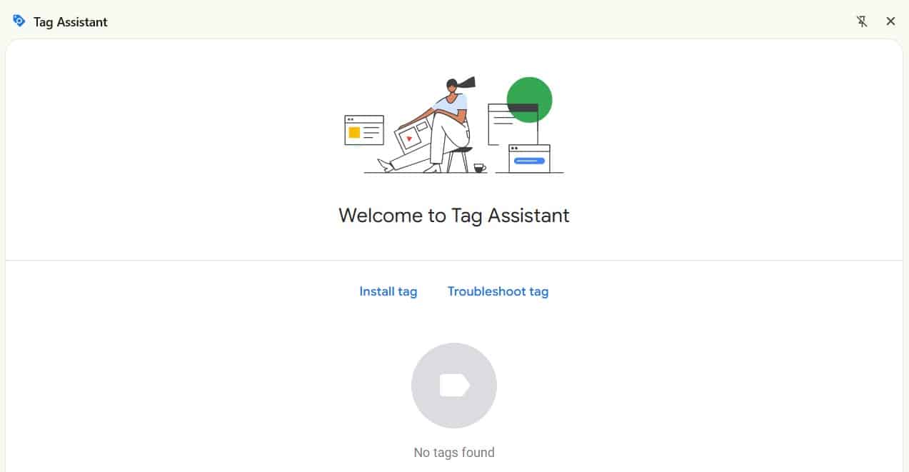 Screenshot of the interface of Tag Assistant chrome extension