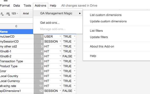 Use case of GA management magic sheets add-on